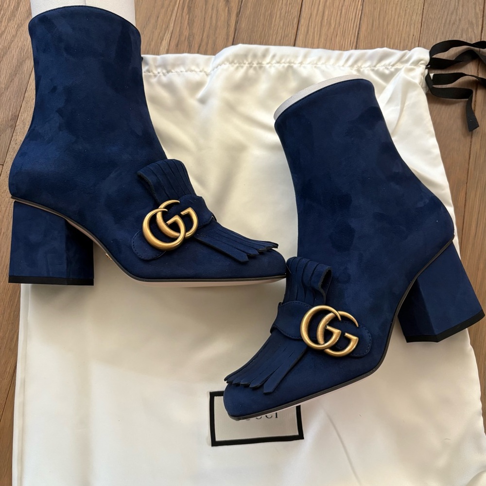 GUCCI Double G Logo Suade Sock boots